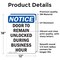Signmission Door To Remain Unlocked During, 12 in W x Rectangle, Vinyl Decal OS-2PACK-NS-D-1218-V-11530 - alternate 4